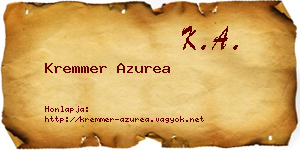 Kremmer Azurea névjegykártya